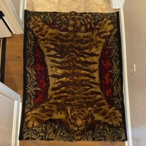 Chase - Antique buggy blanket. Tiger Animal  with Red and Brown Tones